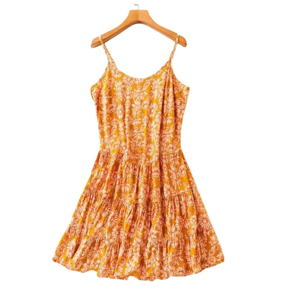 Wild Fable Mustard Floral Daisy Dress - Picture 2 of 8